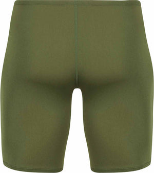Amanzi Boys Memphis Jammer in green, featuring a sleek swimwear design with the Amanzi logo, suitable for boys' swimming activities.