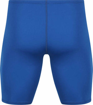 Amani Boys Neptune Navy jammer swimsuit with a sleek, navy blue design, featuring the Amanzi brand logo on the front.