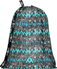 Amanzi Ziggy Mesh Bag in multi-color with breathable mesh material and sturdy handles, ideal for organizing and carrying belongings.