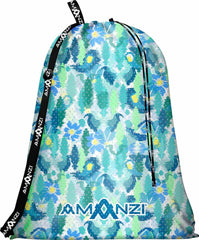 Amanzi Reflections Mesh Bag in multi-color with adjustable straps and spacious interior, ideal for travel and organization.