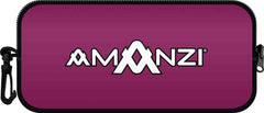 Amanzi Bordeaux purple neoprene goggle case with zipper closure, designed to protect and carry goggles.