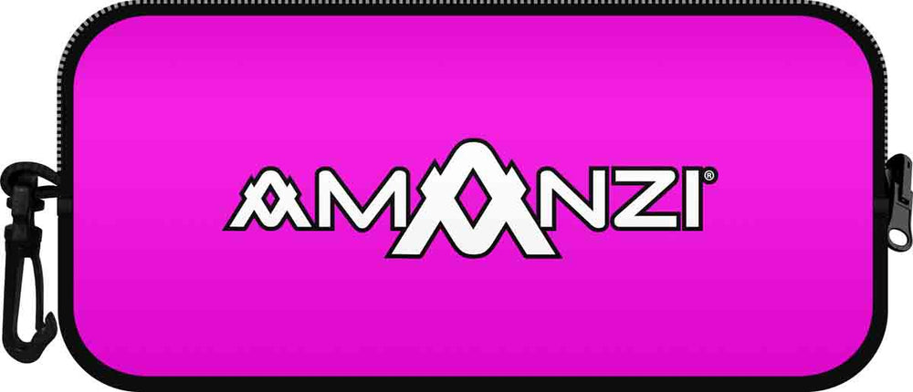Amanzi Orchid purple neoprene goggle case with a sleek design and zipper closure, perfect for protecting goggles.