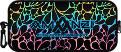 Amanzi Aquatica neoprene goggle case in multi-color, designed to protect swimming goggles from scratches and impacts.