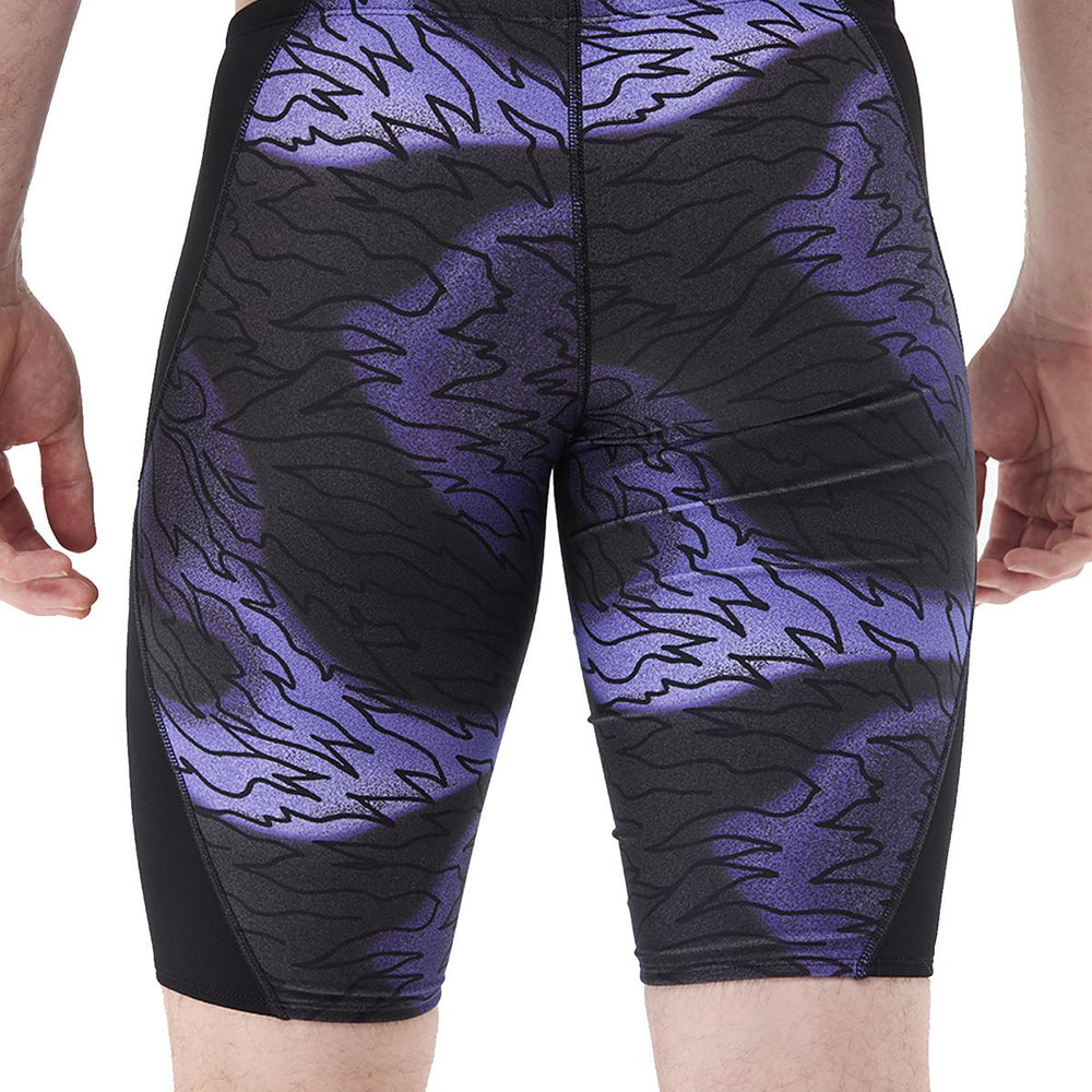 TYR men's Hodori jammer in smoke and black fabric, featuring a sleek swimwear design for competitive and training swimming.