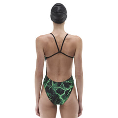 TYR Womens Arterix Cutoutfit Swimsuit - Green