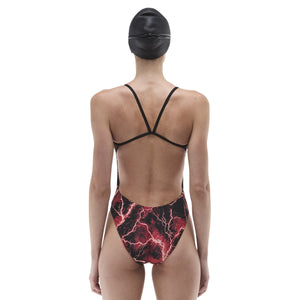 TYR Womens Arterix Cutoutfit Swimsuit - Red