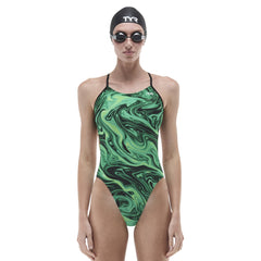 TYR Womens Olea Cutoutfit Swimsuit - Green