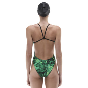 TYR Womens Olea Cutoutfit Swimsuit - Green