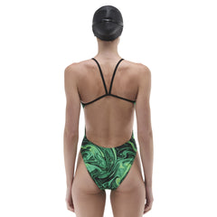 TYR Womens Olea Cutoutfit Swimsuit - Green