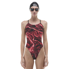 TYR Womens Olea Cutoutfit Swimsuit - Red