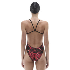 TYR Womens Olea Cutoutfit Swimsuit - Red