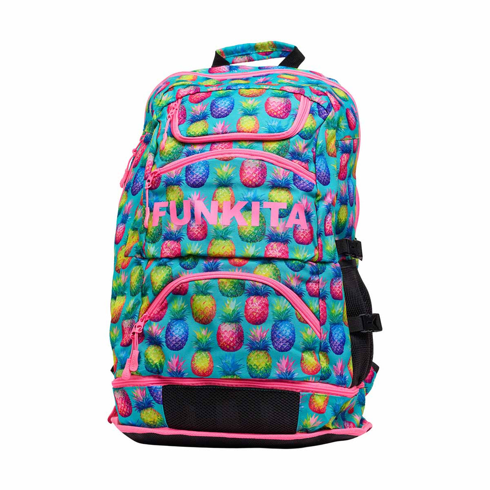 Way Funky Punchy Bunch Elite Squad backpack in multi-color with adjustable straps and multiple compartments.