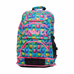 Way Funky Punchy Bunch Elite Squad backpack in multi-color with adjustable straps and multiple compartments.