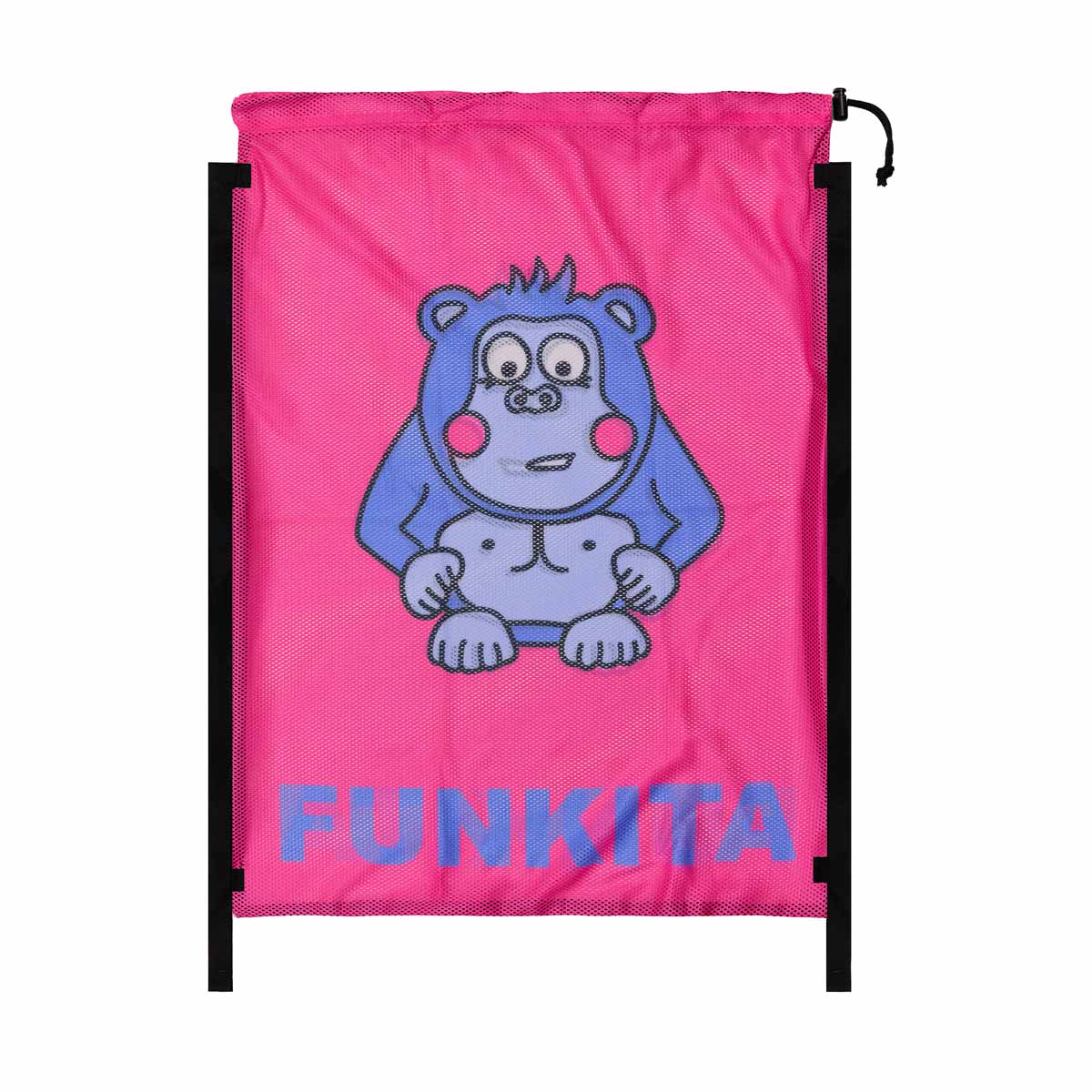 Way Funky purple mesh gear bag with pink accents, back view showing spacious storage and breathable mesh design.