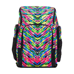 Colorful Way Funky Happy Hide Space Case backpack with multiple compartments and adjustable straps, ideal for everyday use.