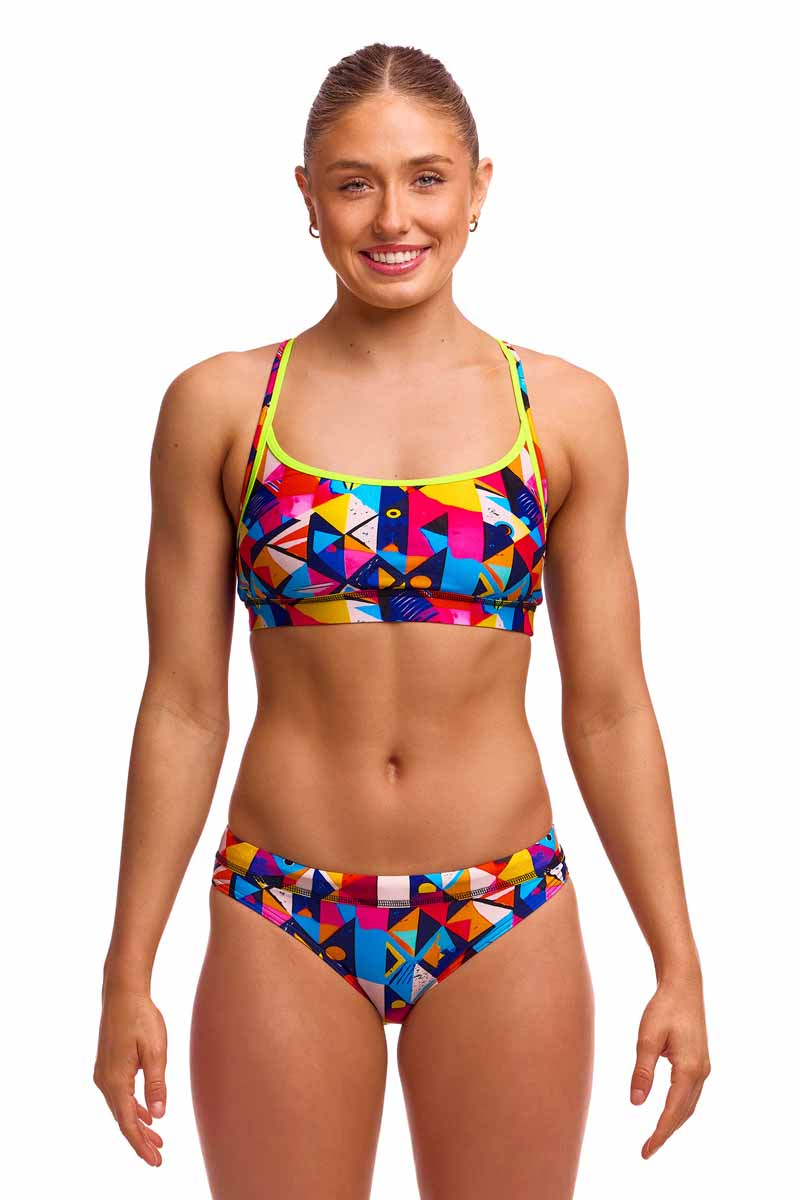 Funkita Ladies Broken Blox Sports Top - Multi