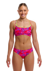 Funkita Womens Try Pink Sports Top - Pink/Multi