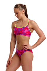 Funkita Womens Try Pink Sports Top - Pink/Multi