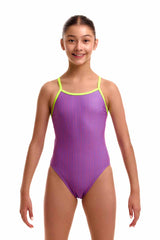 Funkita Girls Berry Crush Single Strap One Piece Swimsuit - Purple/Pink