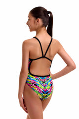 Funkita Girls Happy Hide Single Strap One Piece Swimsuit - Multi