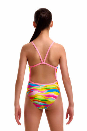Funkita Girls Maybe Wavy Single Strap One Piece Swimsuit - Multi