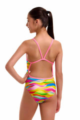 Funkita Girls Maybe Wavy Single Strap One Piece Swimsuit - Multi