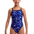 Funkita Girls Scratchy Single Strap One Piece Swimsuit - Blue/Black/White