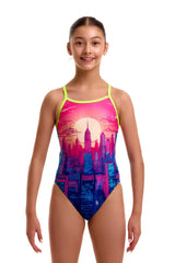 Funkita Girls Skyline Drive Single Strap One Piece Swimsuit - Multi