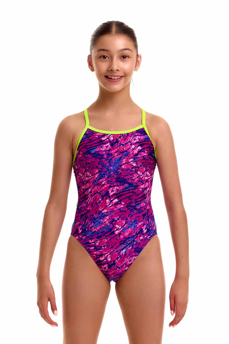 Funkita Girls Sweet Scaley Single Strap One Piece Swimsuit - Purple/Blue