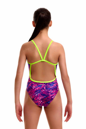 Funkita Girls Sweet Scaley Single Strap One Piece Swimsuit - Purple/Blue