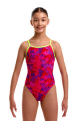 Funkita Girls Try Pink Single Strap One Piece Swimsuit - Pink/Multi