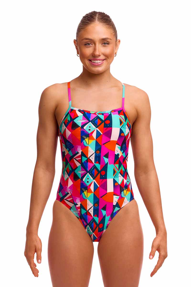 Funkita Ladies Art Dropout Single Strap One Piece Swimsuit - Multi