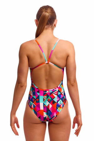 Funkita Ladies Art Dropout Single Strap One Piece Swimsuit - Multi
