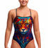 Funkita Ladies Meow Baby Single Strap One Piece Swimsuit - Multi