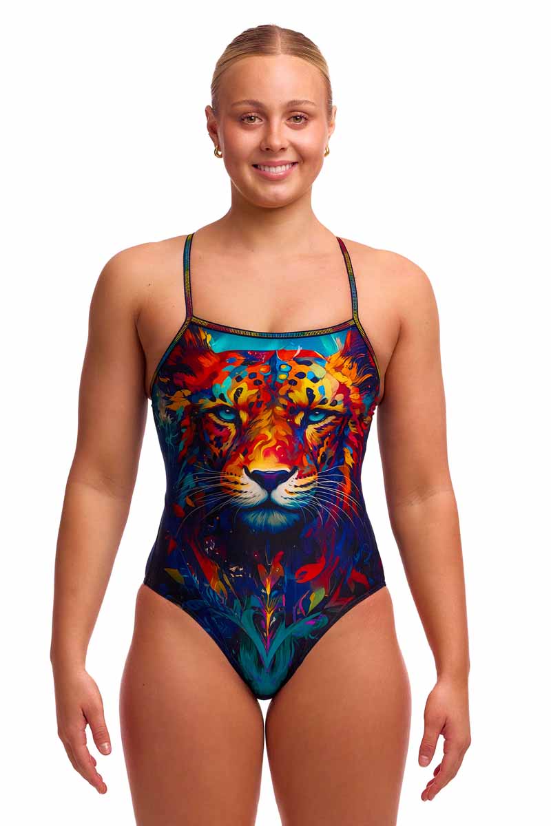 Funkita Ladies Meow Baby Single Strap One Piece Swimsuit - Multi