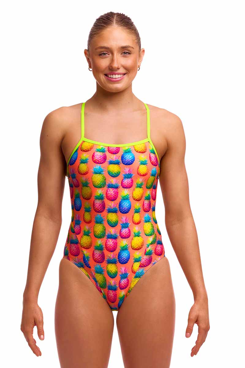 Funkita Ladies Pinky Piney Single Strap One Piece Swimsuit - Multi