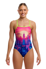 Funkita Womens Skyline Drive Single Strap One Piece Swimsuit - Multi