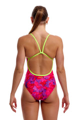 Funkita Womens Try Pink Single Strap One Piece Swimsuit - Pink