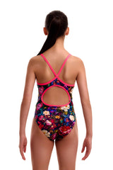 Funkita Girls Bed Of Roses Diamond Back One Piece Swimsuit - Multi