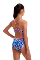 Funkita Girls Crystal Mess Diamond Back One Piece Swimsuit - Multi