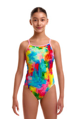 Funkita Girls Falling Colours Diamond Back One Piece Swimsuit - Multi