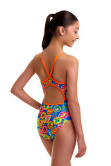 Funkita Girls Five Serves Diamond Back One Piece Swimsuit - Multi