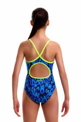 Funkita Girls Hill Billy Blues Diamond Back One Piece Swimsuit - Blue