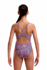 Funkita Girls Love Lacy Diamond Back One Piece Swimsuit - Multi