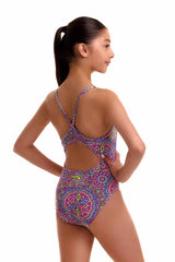 Funkita Girls Love Lacy Diamond Back One Piece Swimsuit - Multi