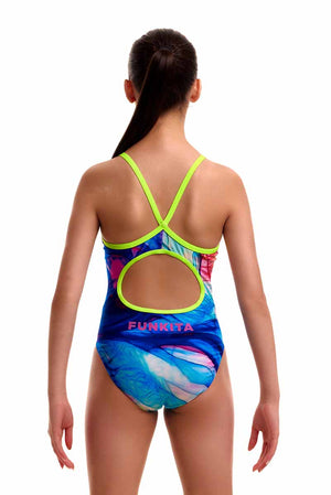 Funkita Girls Muscle Mad Diamond Back One Piece Swimsuit - Multi