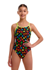 Funkita Girls Pawsome Diamond Back One Piece Swimsuit - Multi