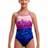 Funkita Girls Pink Peaks Diamond Back One Piece Swimsuit - Pink/Blue