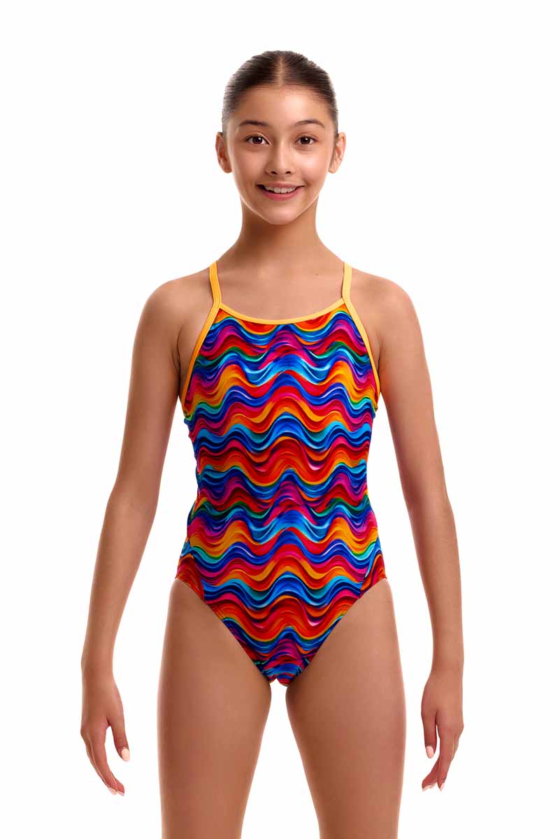 Funkita Girls Plastic Fantastic Diamond Back One Piece Swimsuit - Multi
