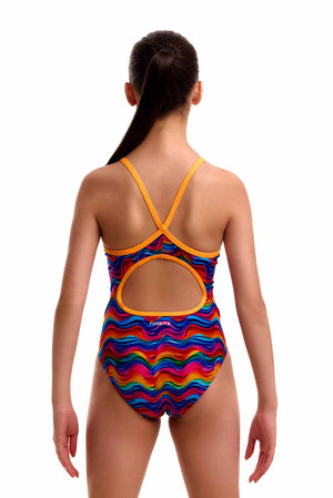 Funkita Girls Plastic Fantastic Diamond Back One Piece Swimsuit - Multi